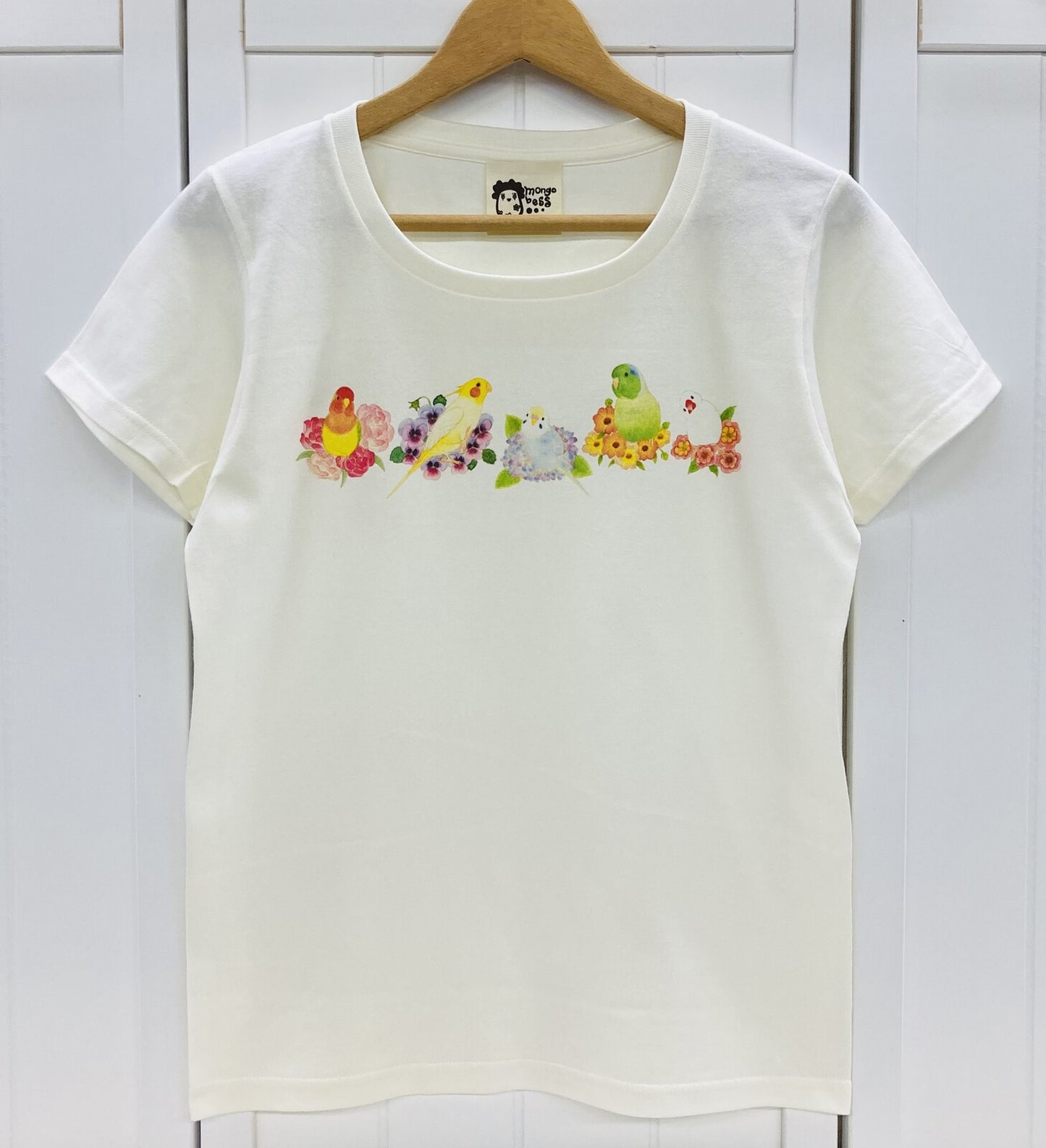 レディースTシャツ　お花とことり　受注製作　送料無料　クーポン利用不可