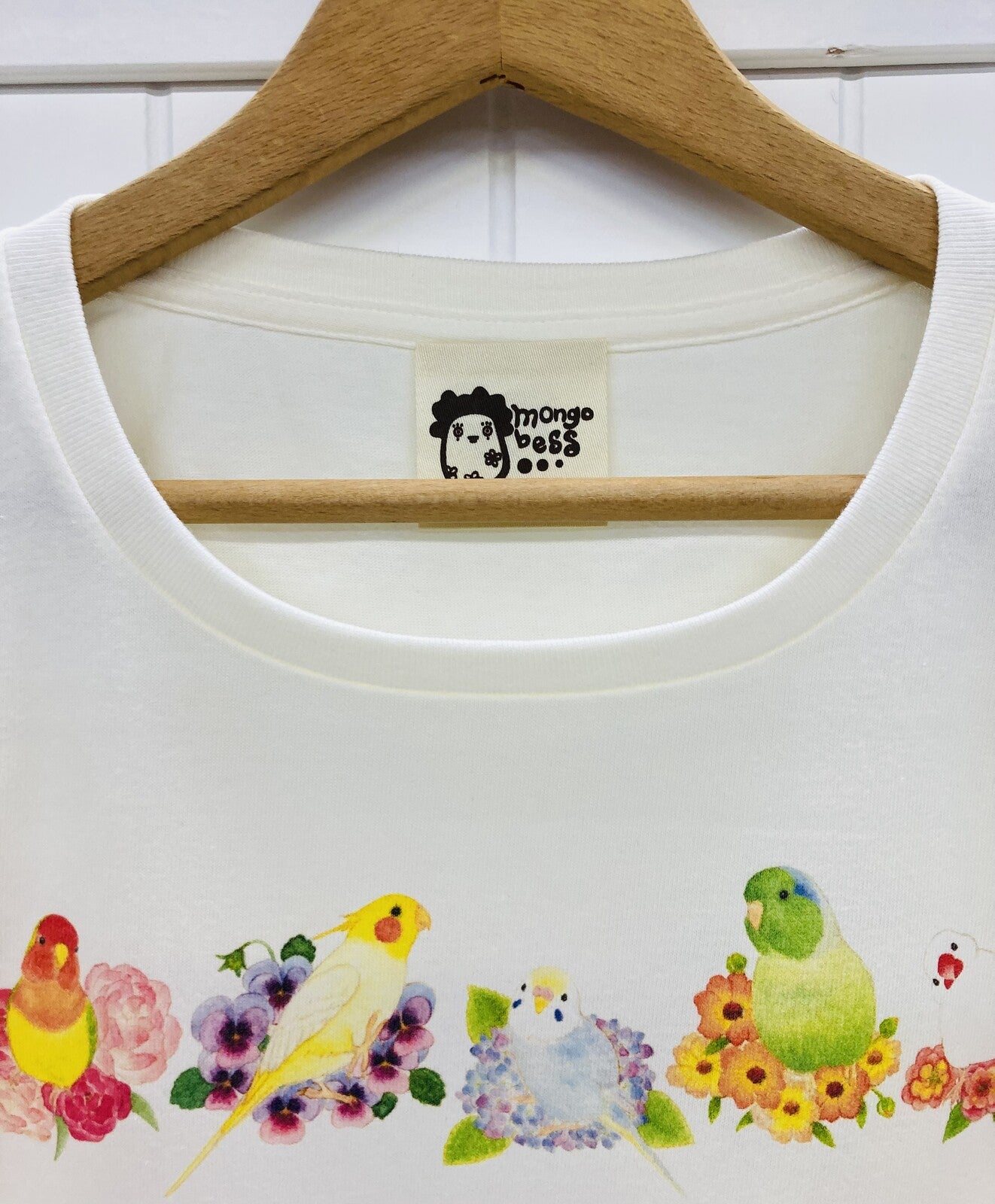 レディースTシャツ　お花とことり　受注製作　送料無料　クーポン利用不可