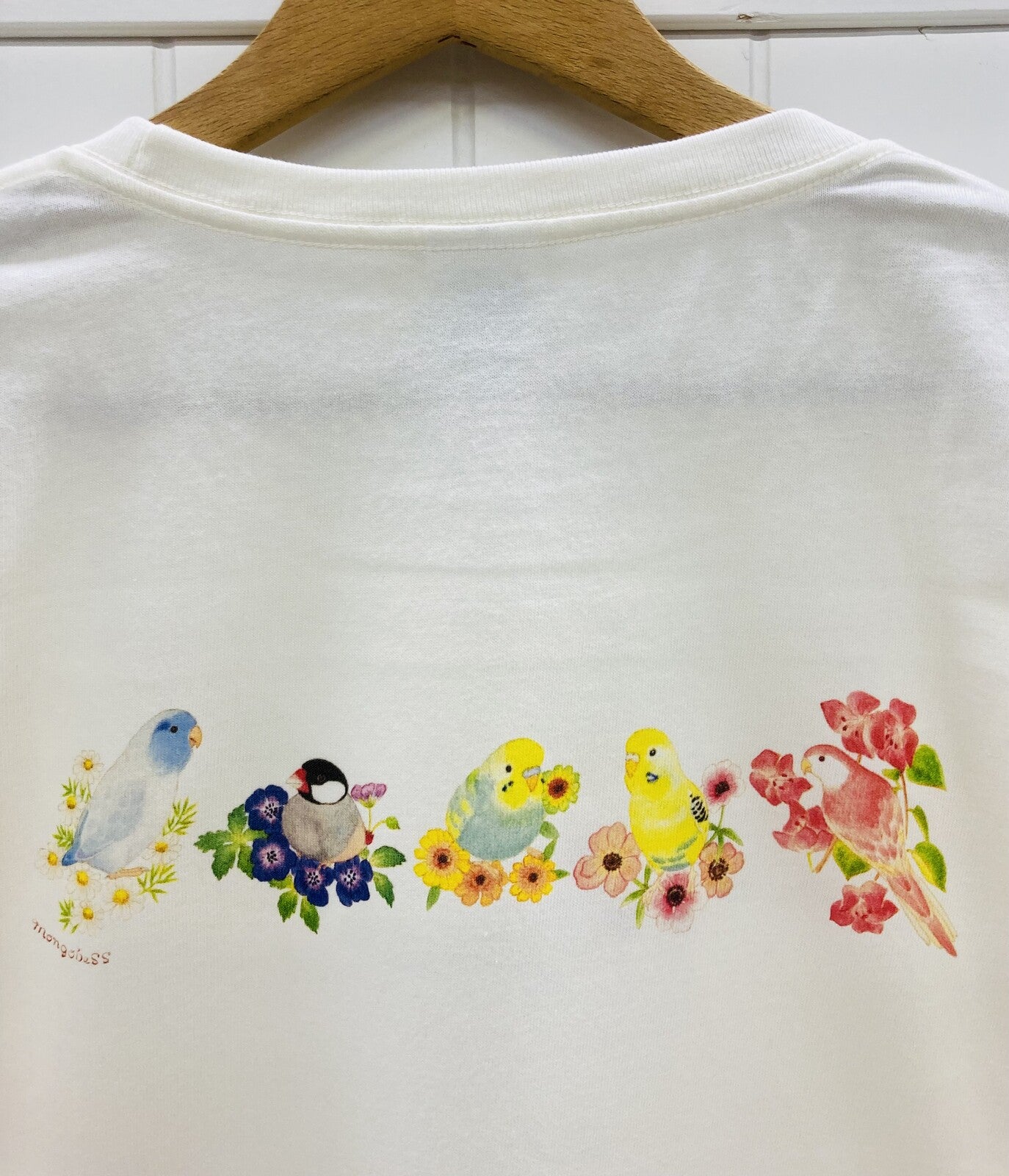 レディースTシャツ　お花とことり　受注製作　送料無料　クーポン利用不可
