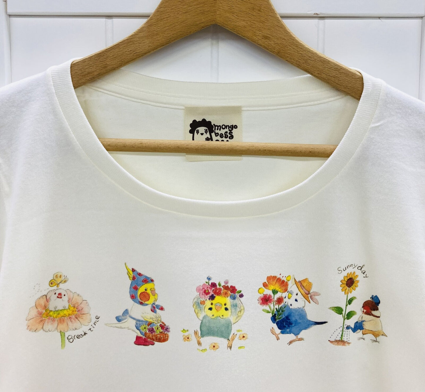 レディースTシャツ　花しずくとことり　受注製作　送料無料　クーポン利用不可