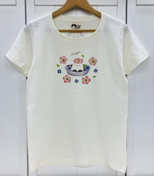 レディースTシャツ　ちゃぽんシマエナガ　受注製作　送料無料　クーポン利用不可
