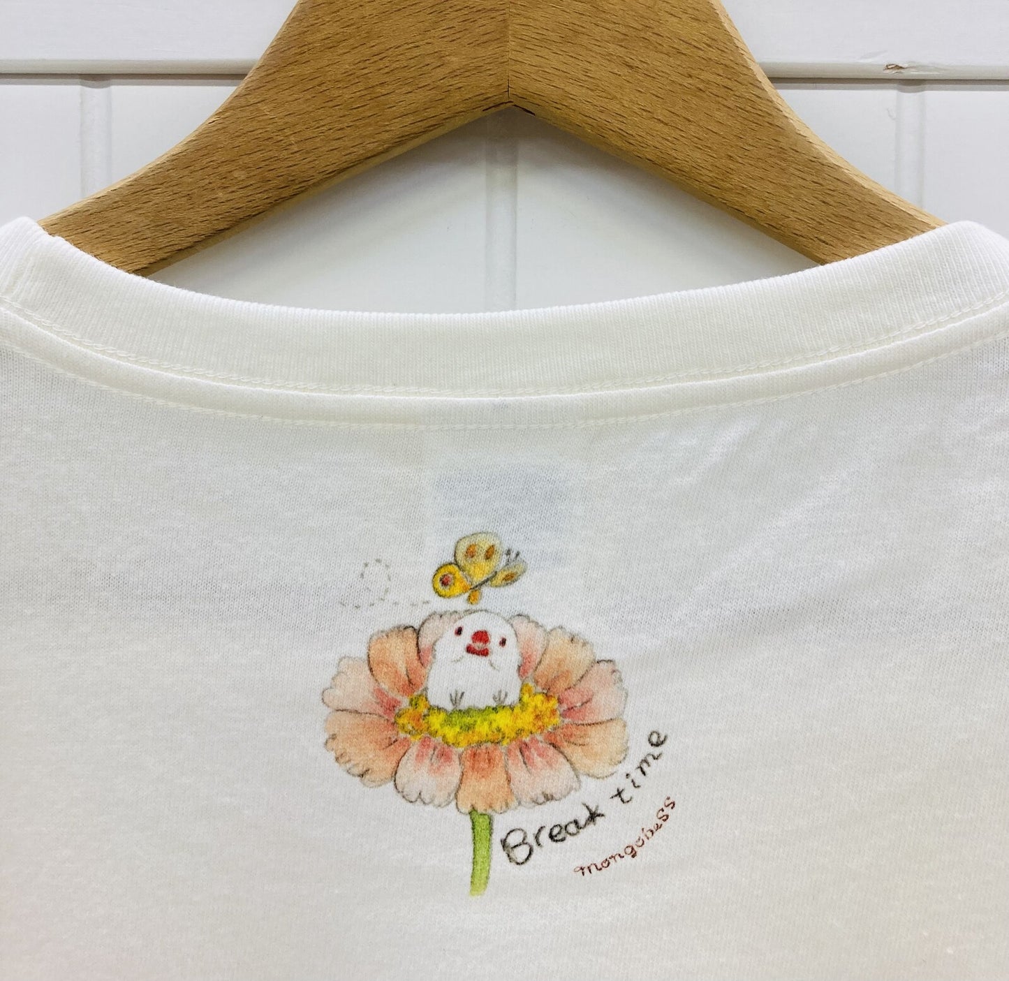 レディースTシャツ　親ゆび白文鳥姫　受注製作　送料無料　クーポン利用不可