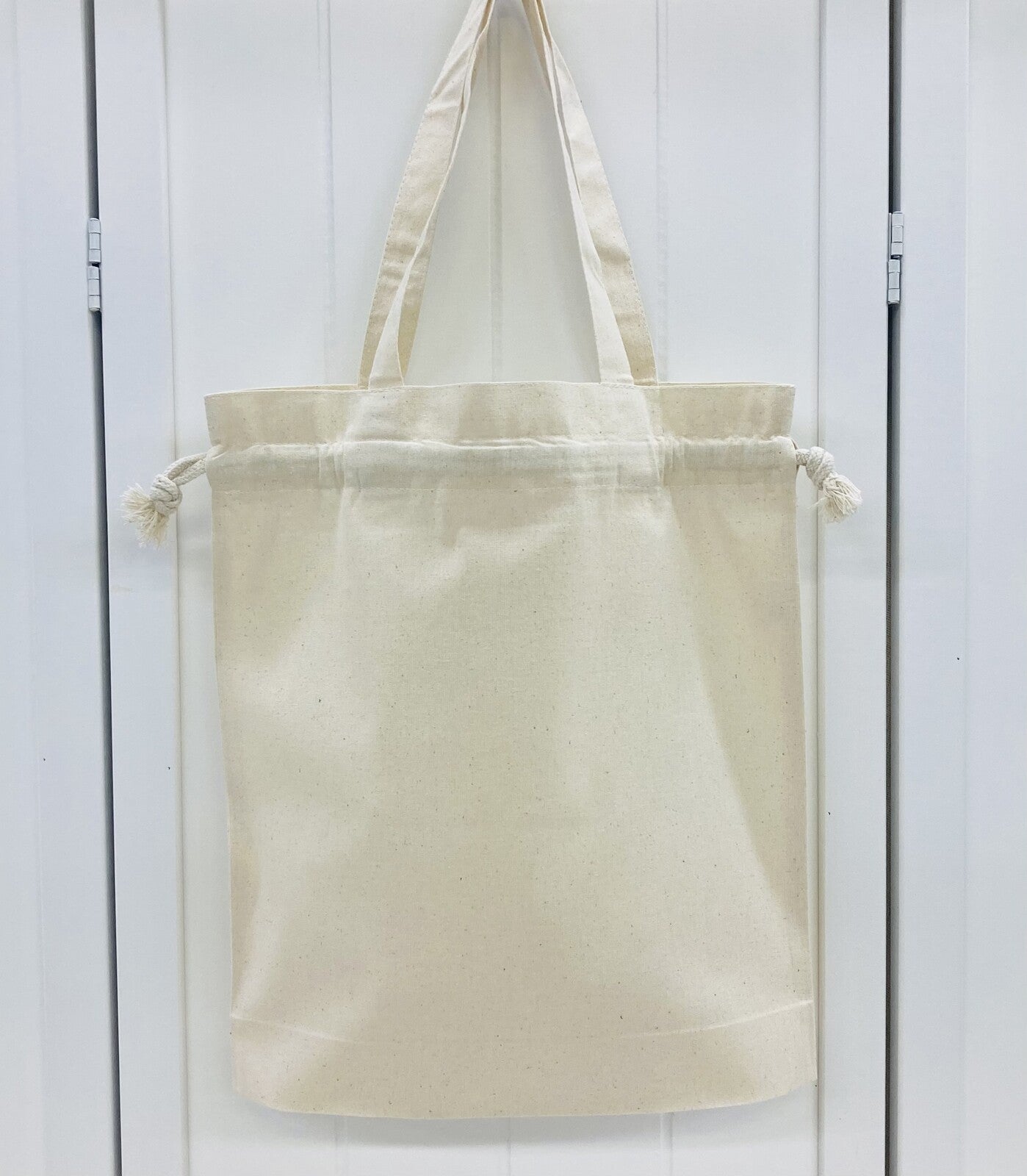 巾着トートバッグ　エコバッグ　小鳥のリース　5オンス　