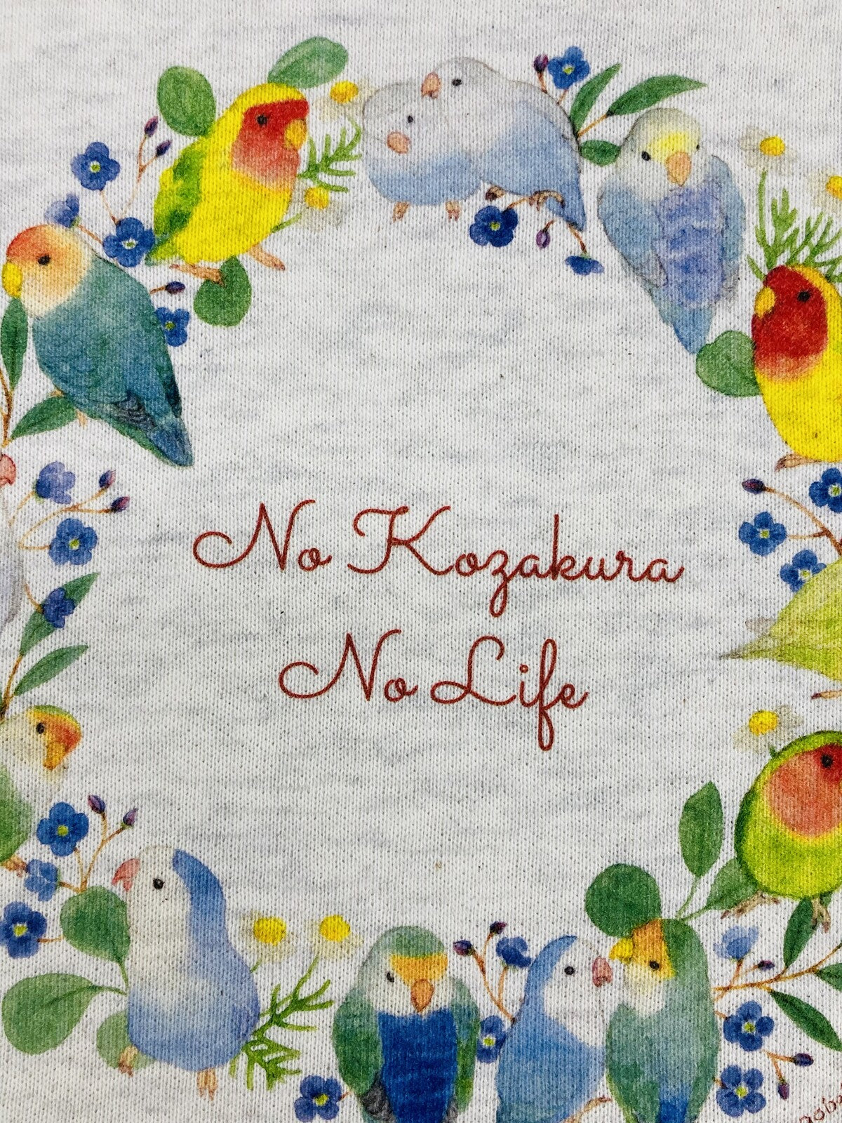 巾着　コザクラインコだけのリース　Mサイズ