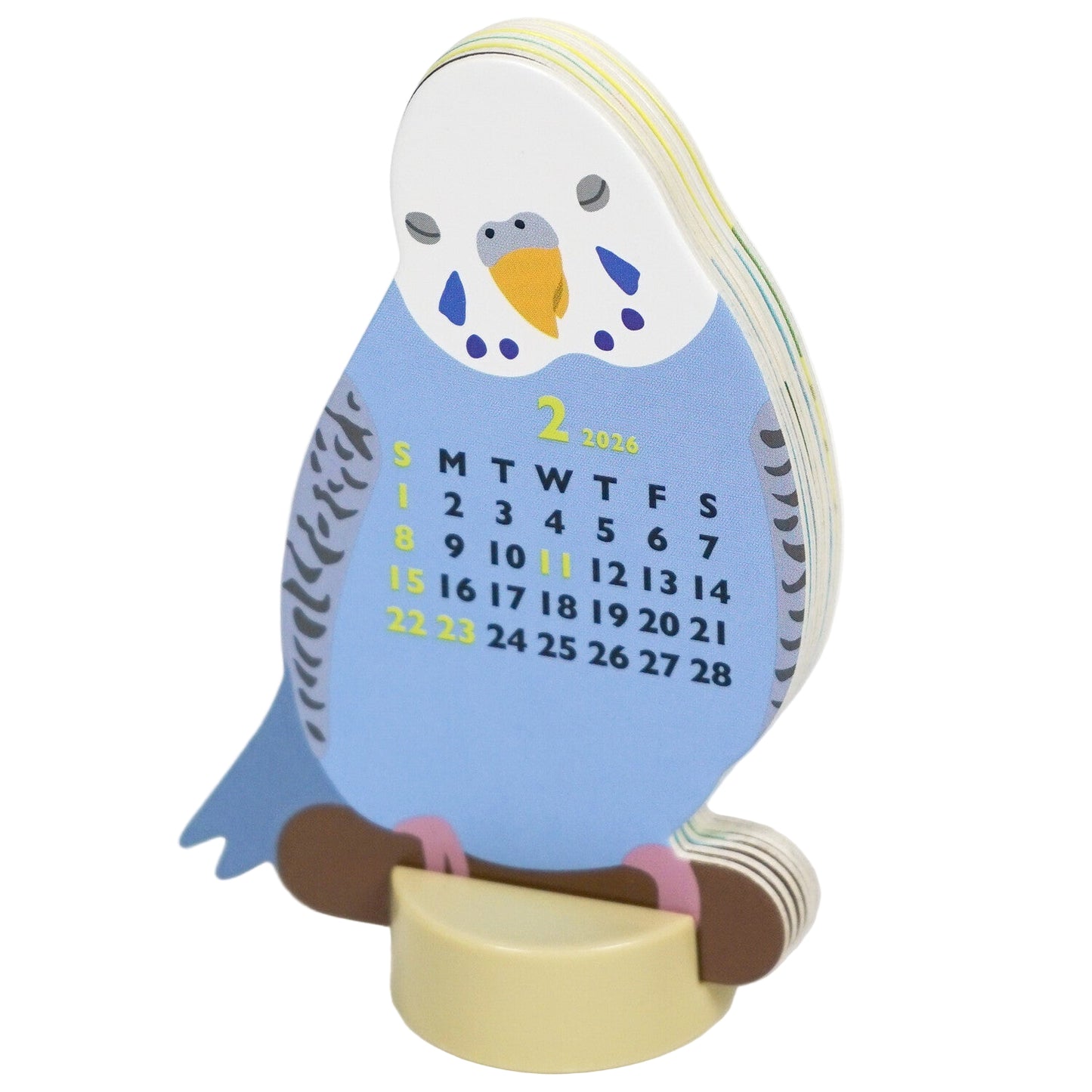 2026年度版 ダイカットカレンダー　ミニ　インコ　スタンドタイプ