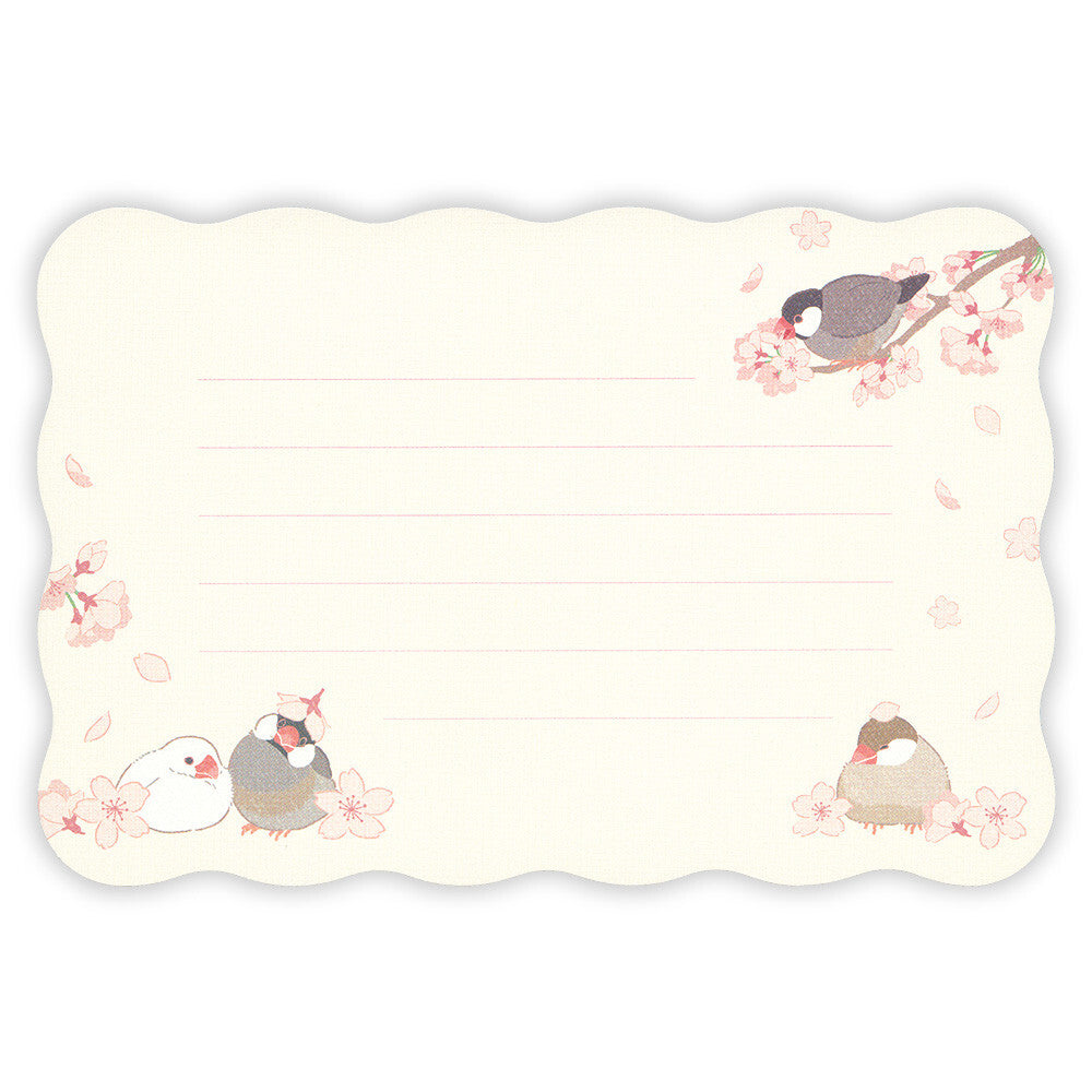 ミニレター　さえずり　春の訪れと文鳥