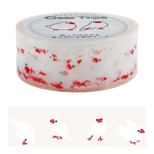 クリアテープ　文鳥並べ