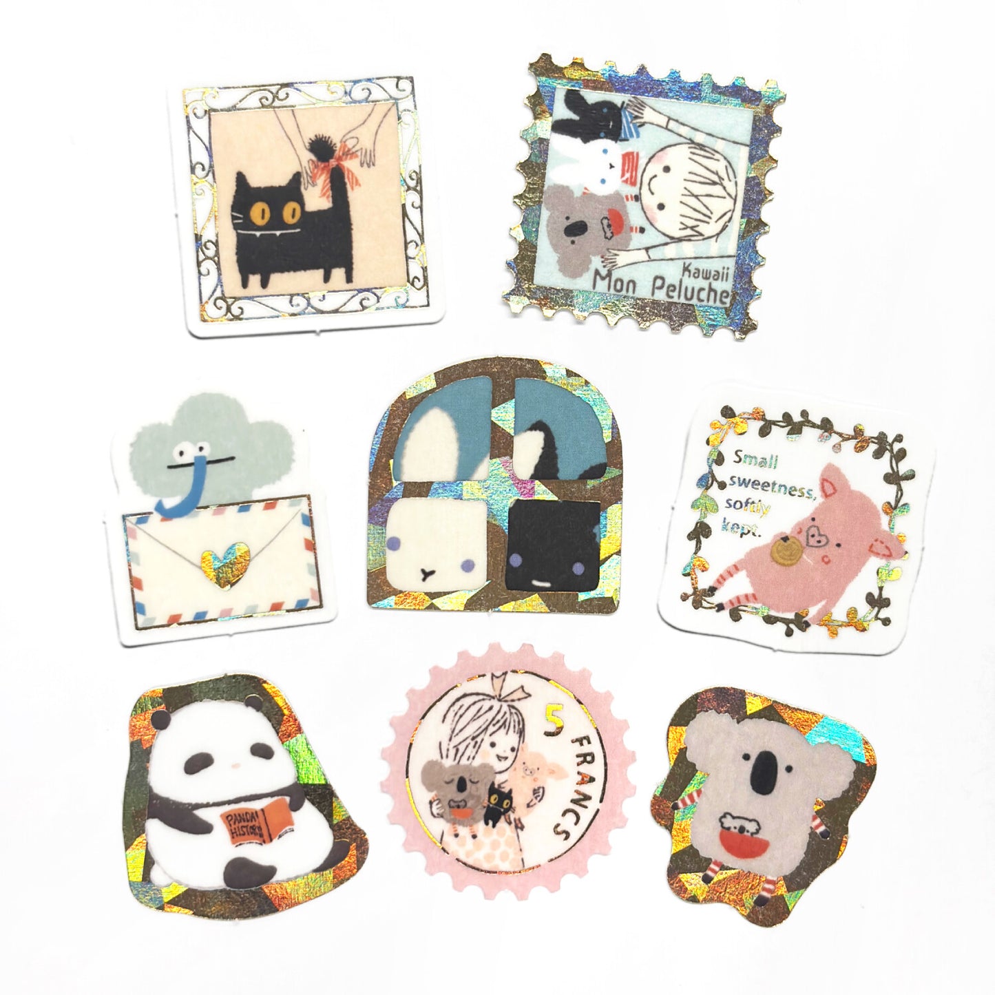 きらぴかフレークシール  Kawaii Mon Peluche 箔押し