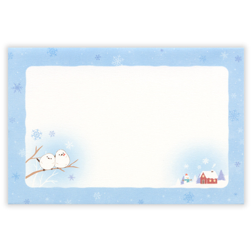 ミニレターセット　ウィンター　シマエナガと雪景色