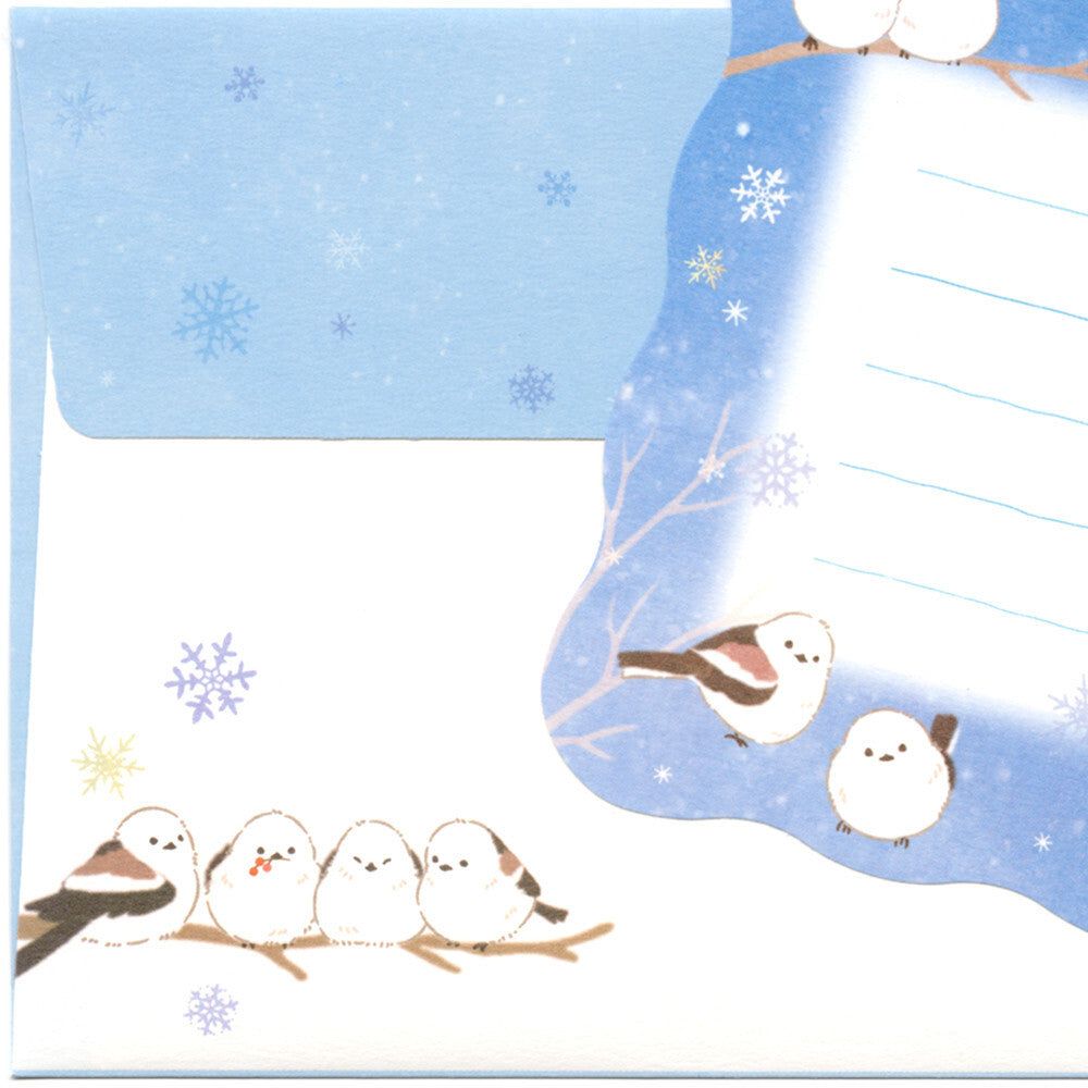 ミニレターセット　ウィンター　シマエナガと雪景色