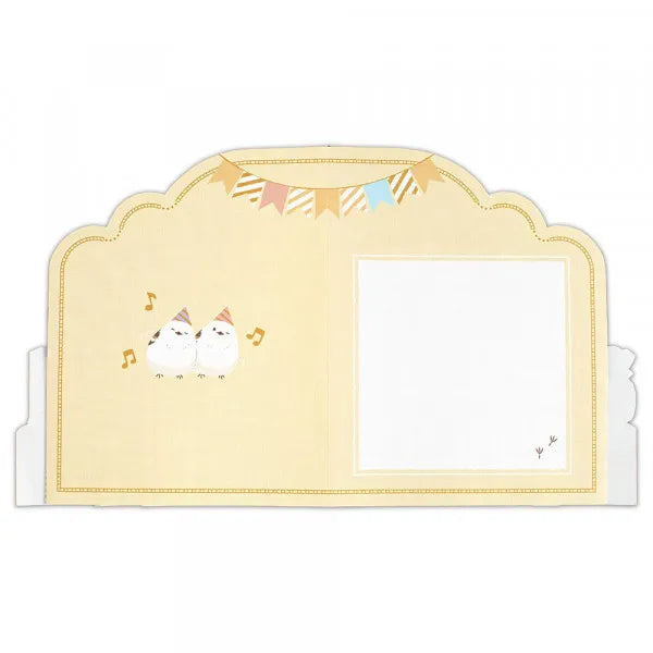 飾れる立体バースデーカード　シマエナガA　誕生日　金箔押し加工