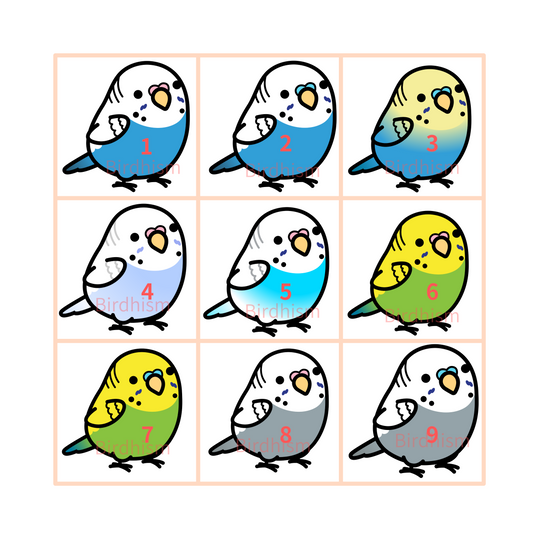Chubby Bird　木製チャーム　セキセイインコ　31種　受注製作　クーポン利用不可