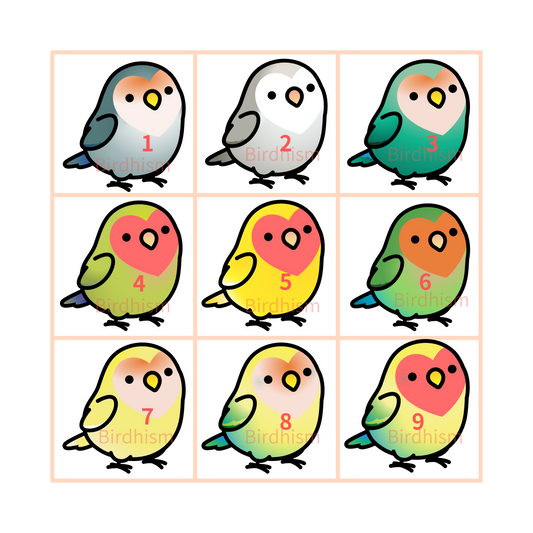 Chubby Bird　木製チャーム　コザクラインコ　12種　受注製作　クーポン利用不可