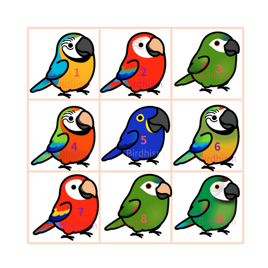 Chubby Bird　木製キーホルダー　コンゴウインコ　9種　受注製作　クーポン利用不可