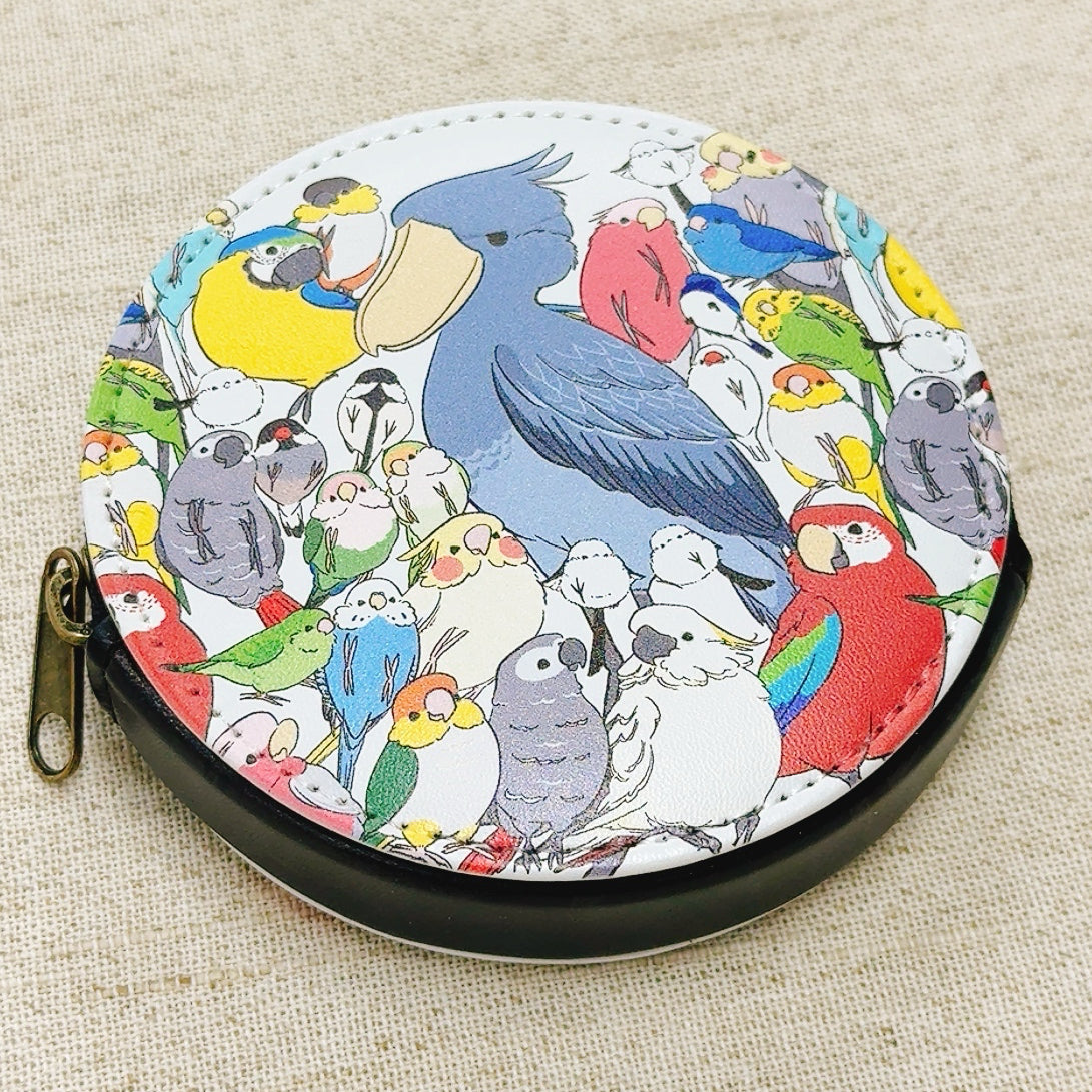 コインケース　鳥さんいっぱい
