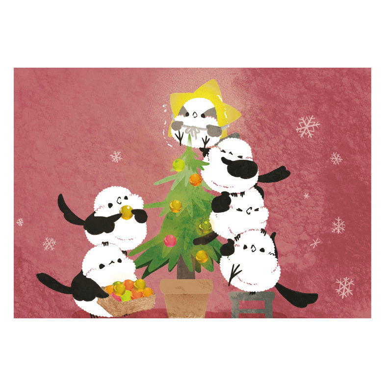 メモ帳　クリスマスツリー　シマエナガ - Sweet Birdie Boutique