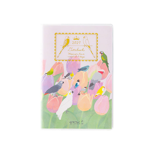 2027年版 MIDORI トリ柄　鳥デザイン　ポケットダイアリー B7 ミニ - Sweet Birdie Boutique