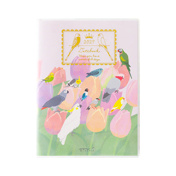 2027年版 MIDORI トリ柄　鳥デザイン　ポケットダイアリー A6 - Sweet Birdie Boutique