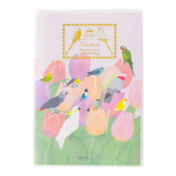 2027年版 MIDORI トリ柄　鳥デザイン　ポケットダイアリー B6 - Sweet Birdie Boutique
