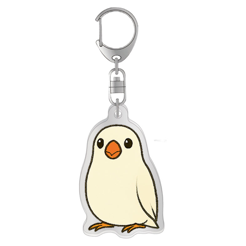 アクリルキーホルダー 鳥図鑑 白文鳥