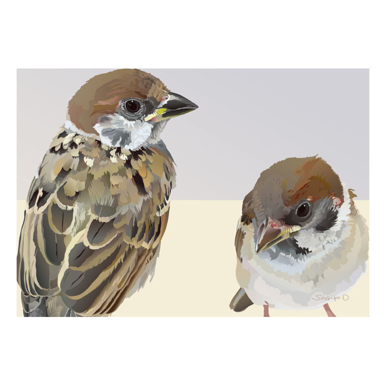 メモ帳　とりアート　こすずめ - Sweet Birdie Boutique