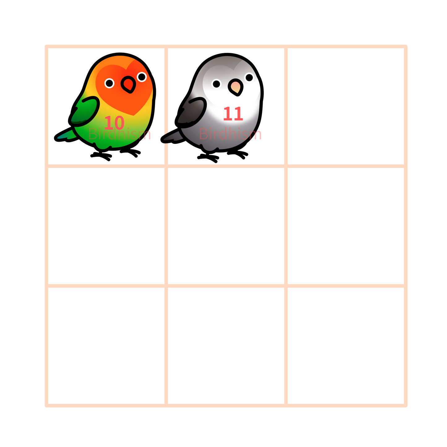 Chubby Bird　木製チャーム　ボタンインコ　11種　受注製作　クーポン利用不可