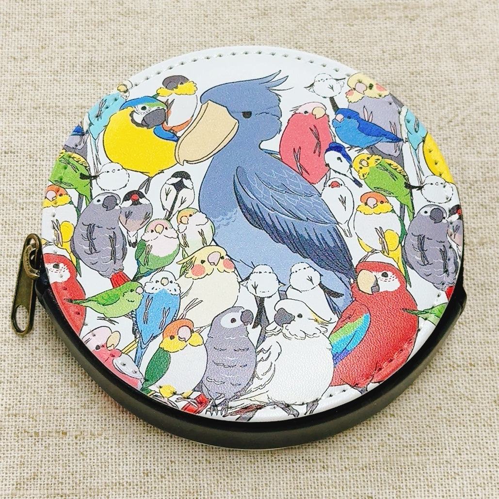 コインケース　鳥さんいっぱい