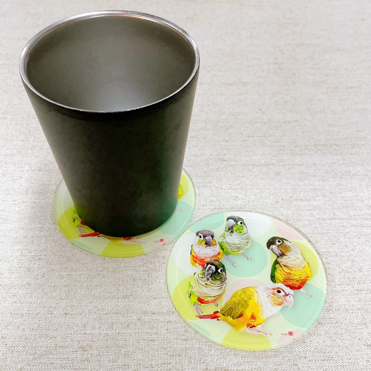 受注製作　アクリルコースター　とりアート　UROKKO　ウロコインコ　クーポン利用不可