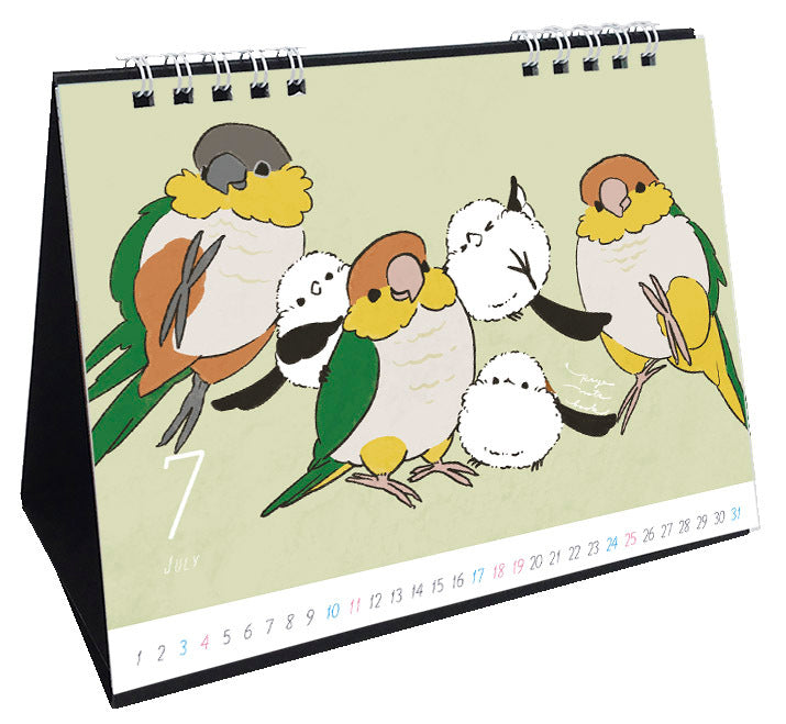 （予約販売）　2027年版　ぴよ手帖　鳥さんいっぱいカレンダー　卓上タイプ