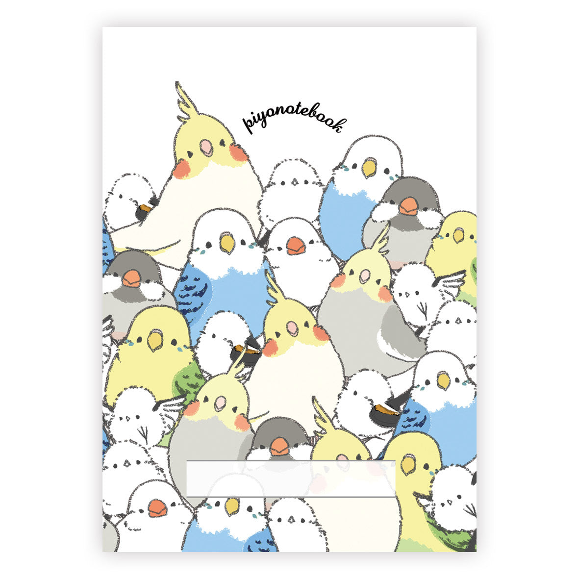 B5サイズノート　シマエナガのインコと文鳥がいっぱい　セキセイインコ、オカメインコ、文鳥、シマエナガ - Sweet Birdie Boutique