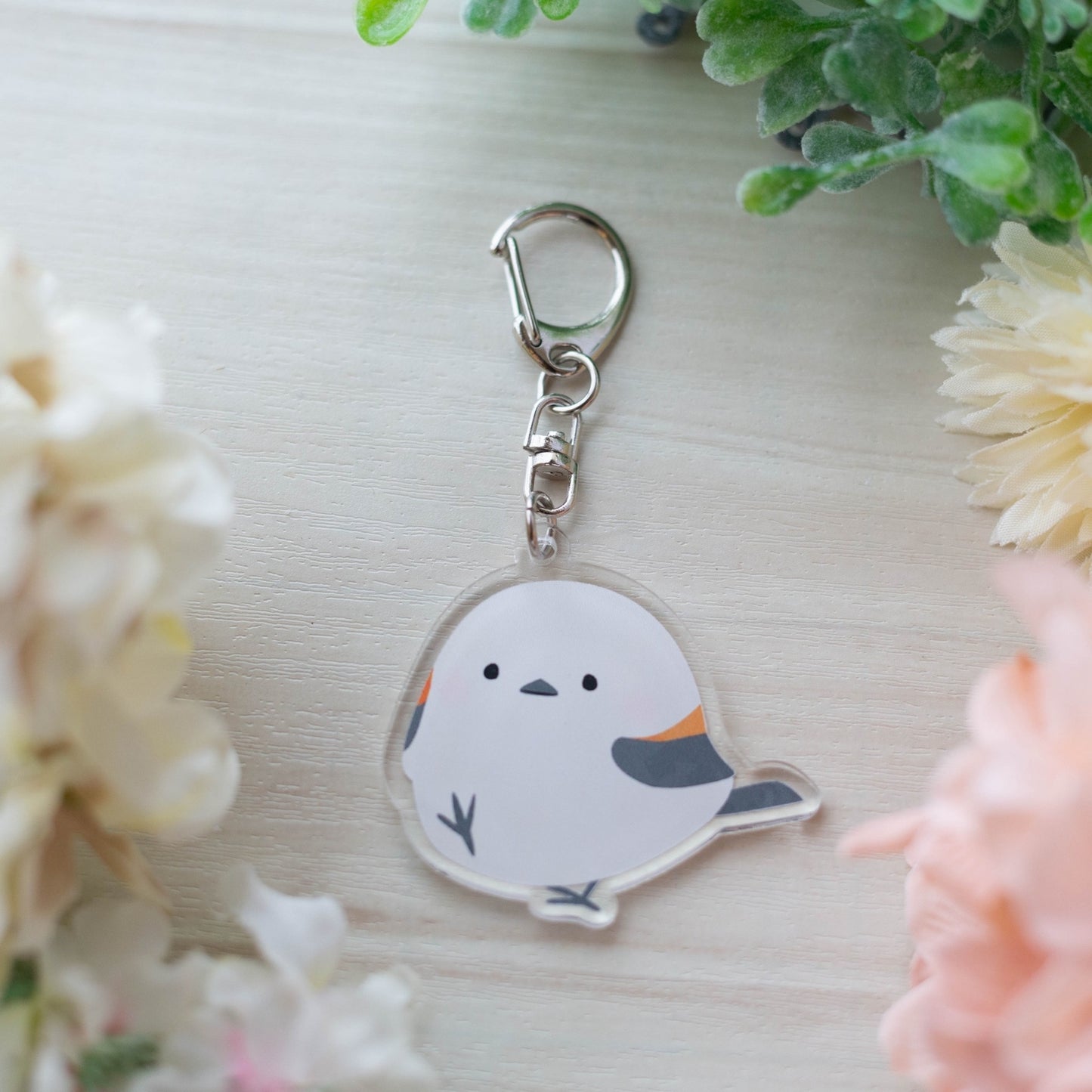 受注製作　アクリルキーホルダー　シマエナガのシマちゃん　クーポン利用不可