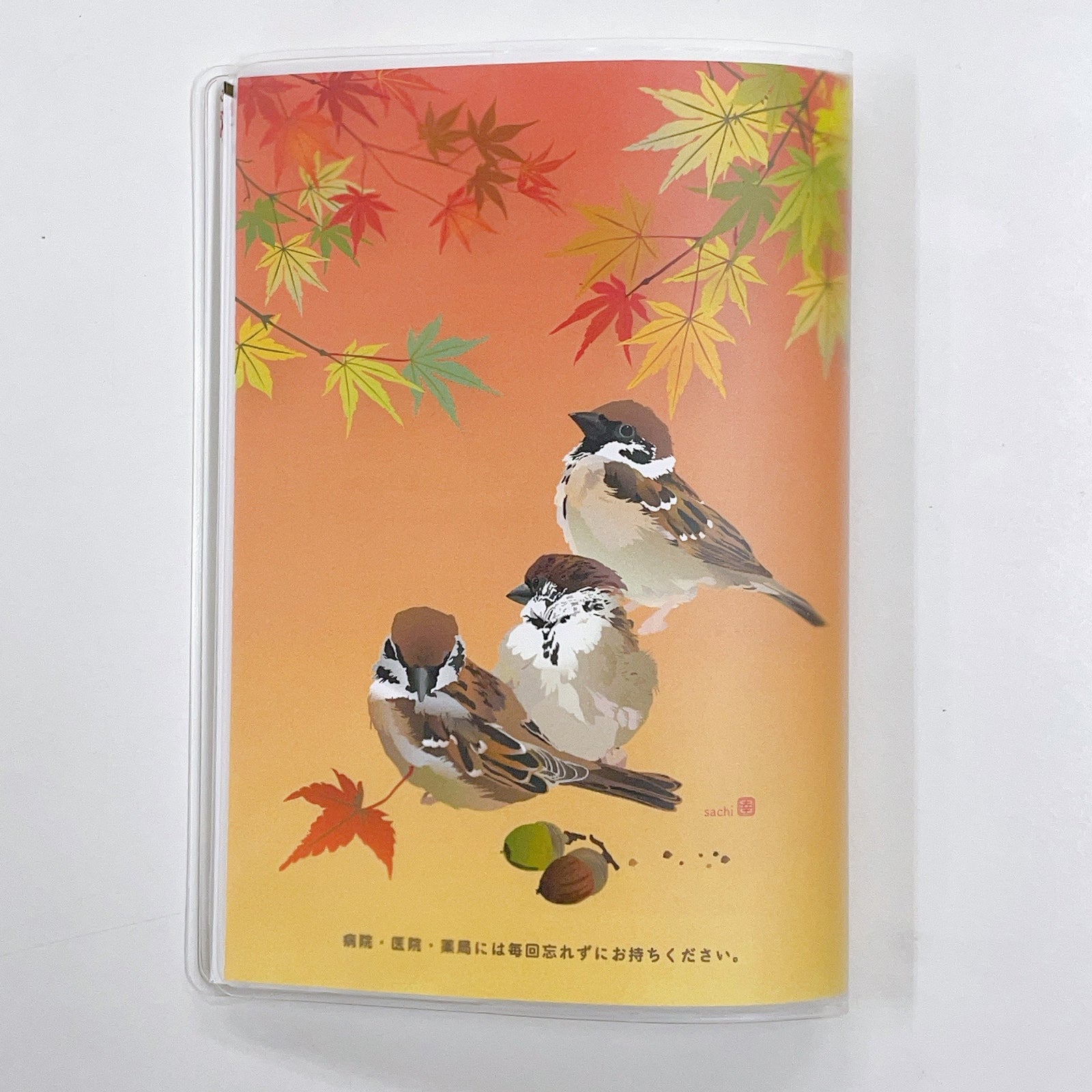 お薬手帳　とりアート　すずめ - Sweet Birdie Boutique