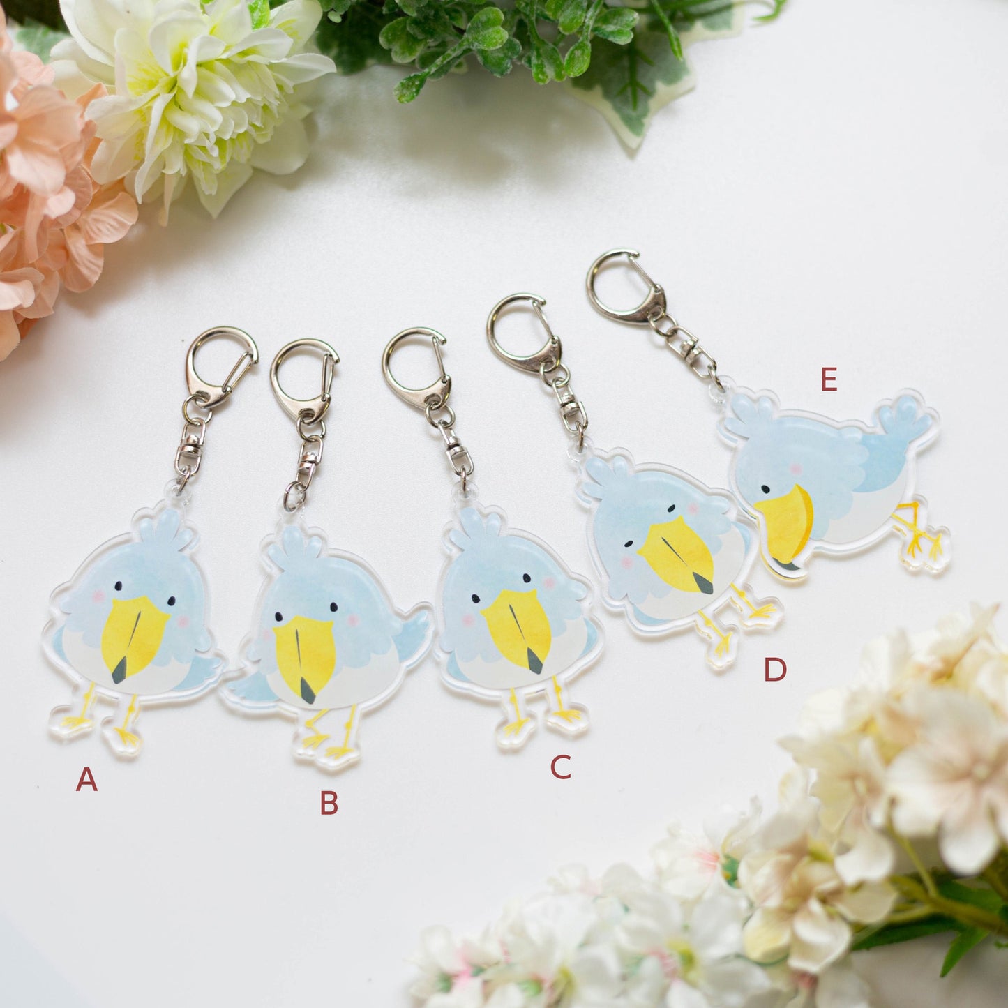 受注製作　アクリルキーホルダー　ハシビロコウのコウくん　クーポン利用不可