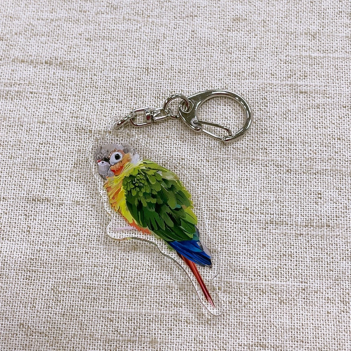 アクリルキーホルダー とりアート ウロコインコ よこ クーポン利用不可