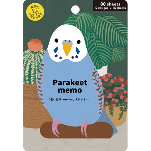 ダイカットメモ　セキセイインコ