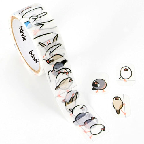 マスキングロールステッカー　文鳥　手帳に住む人たち　ぶんちょうだらけ　 - Sweet Birdie Boutique