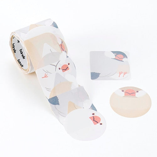 書けるロールステッカー　みっちりもっちりぶんちょう　文鳥