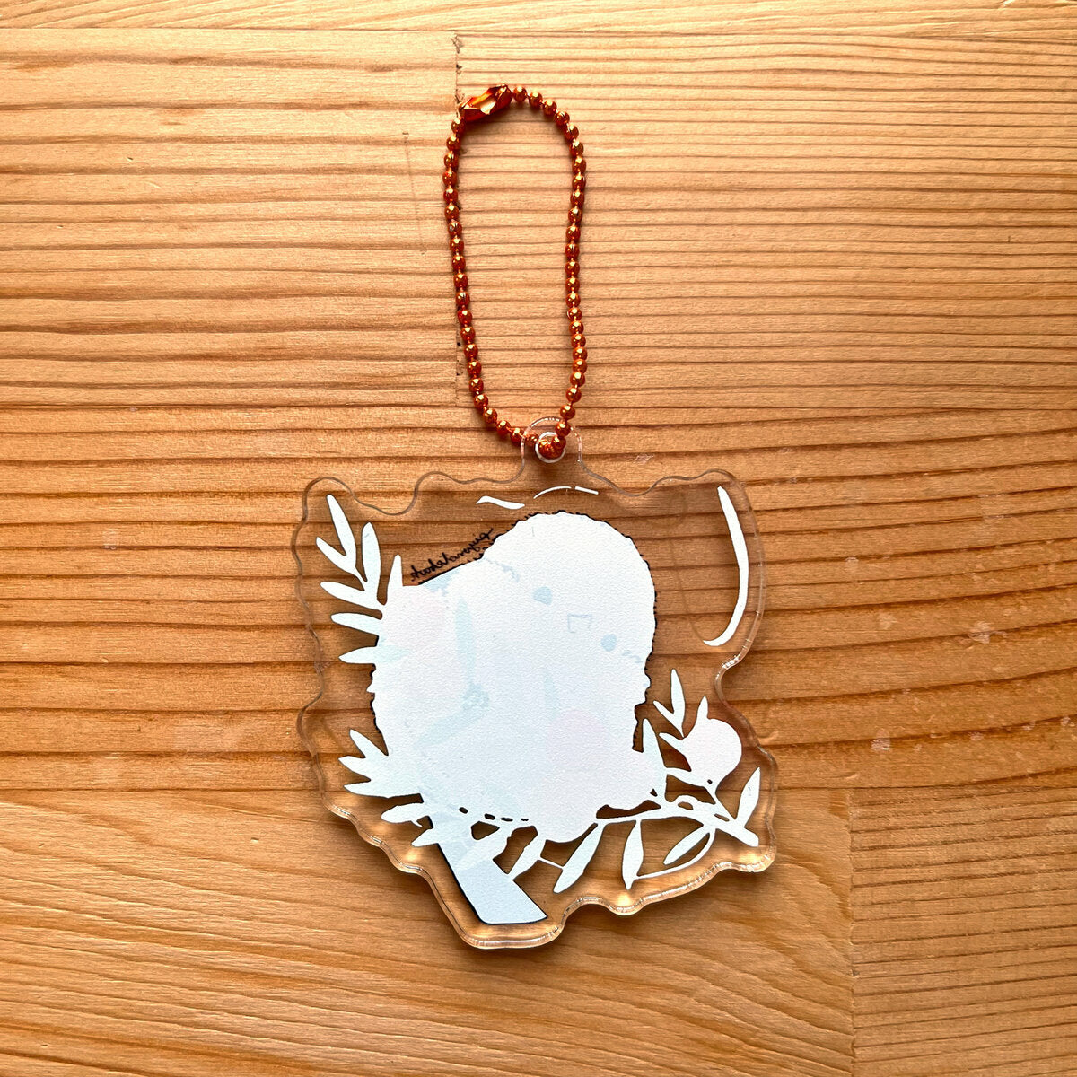 受注製作　アクリルキーホルダー　北海道の植物とシマエナガ　オンコ　クーポン利用不可