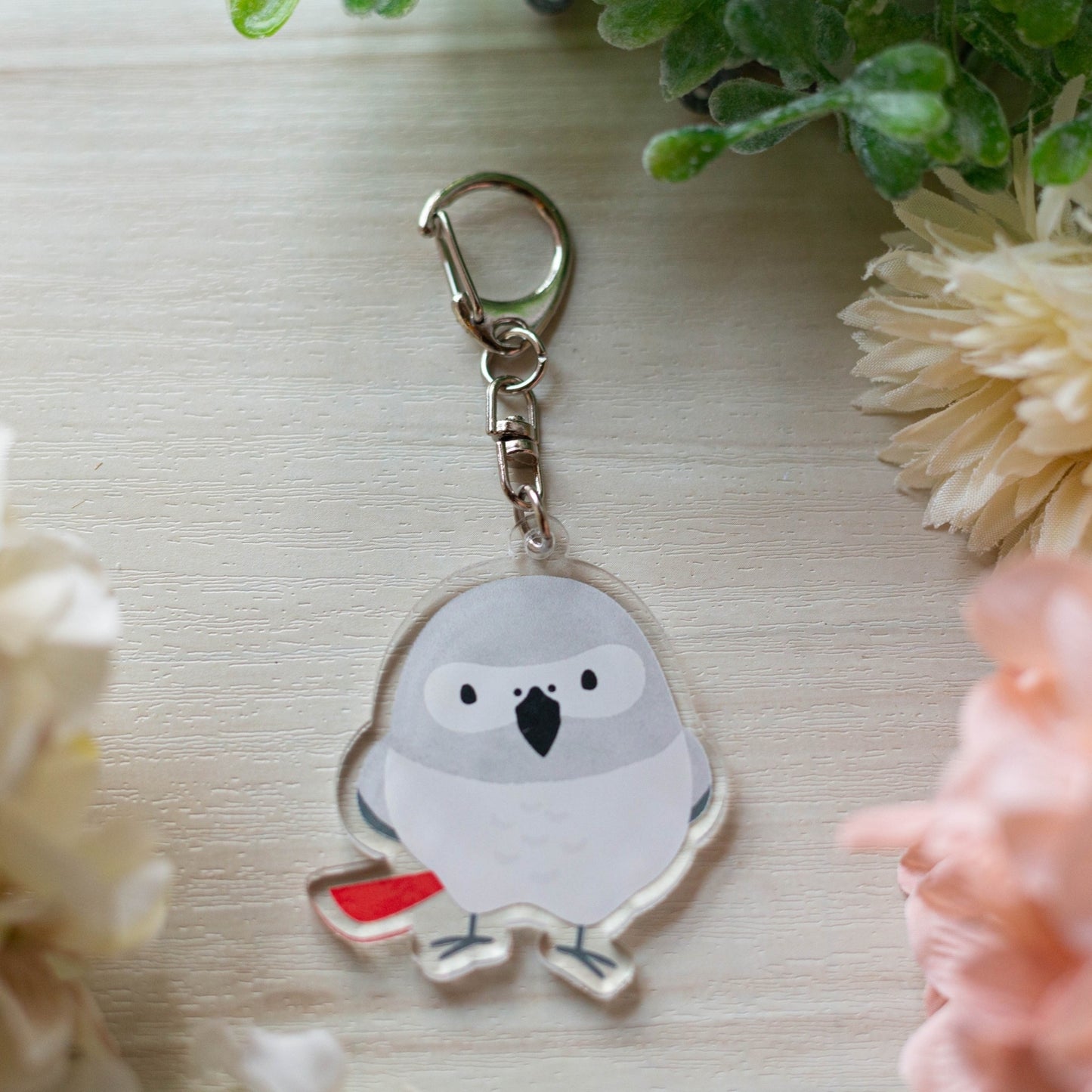 受注製作　アクリルキーホルダー　ヨウムのヨウくん　クーポン利用不可