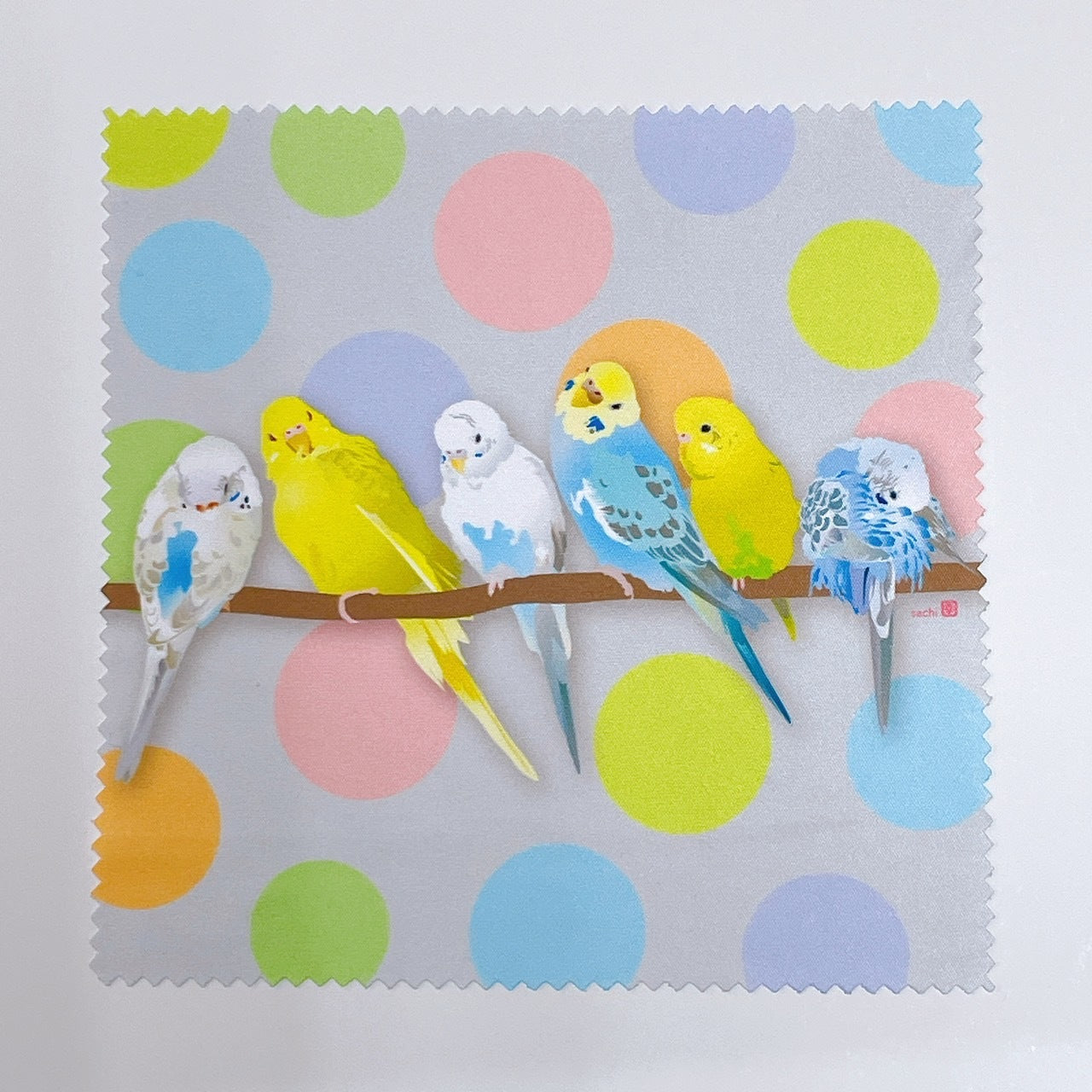 メガネ拭き　パステルカラーズ　セキセイインコ