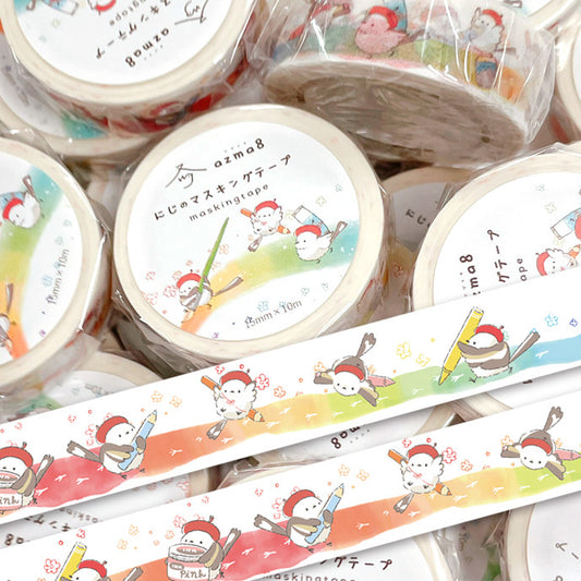 マスキングテープ　シマエナガとにじ