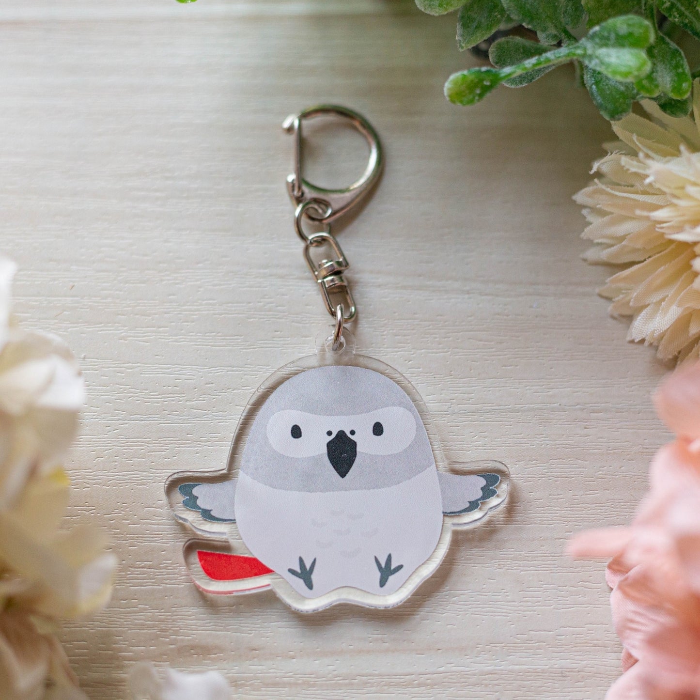 受注製作　アクリルキーホルダー　ヨウムのヨウくん　クーポン利用不可