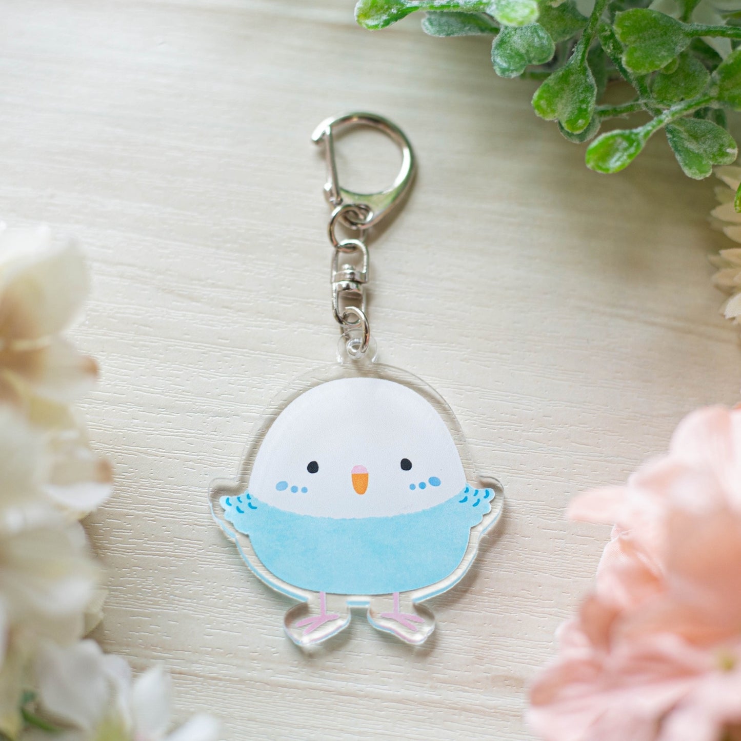 受注製作　アクリルキーホルダー　セキセイインコのセイくん　クーポン利用不可