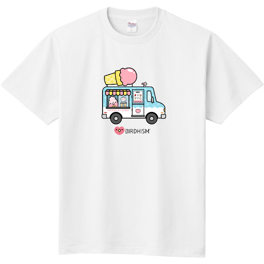 Chubby Bird　モモイロインコ　アイスクリーム屋さん　スタンダードTシャツ　ホワイト　受注製作　送料無料　メーカー直送　クーポン利用不可