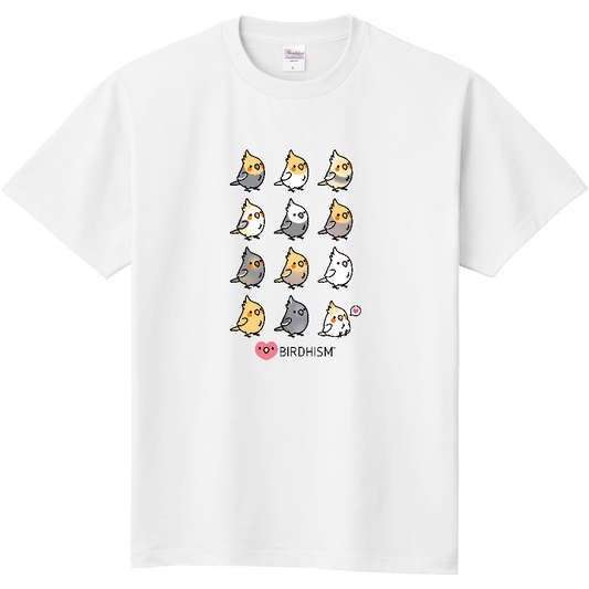 Chubby Bird　オカメインコ大集合　スタンダードTシャツ　ホワイト　受注製作　送料無料　メーカー直送　クーポン利用不可