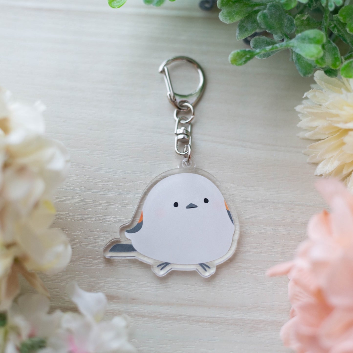 受注製作　アクリルキーホルダー　シマエナガのシマちゃん　クーポン利用不可