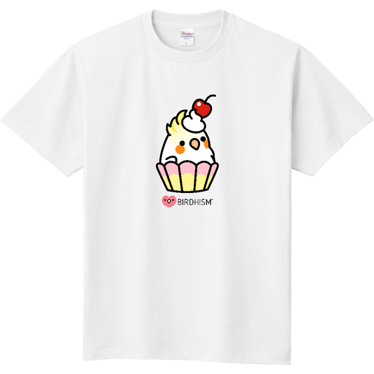 Chubby Bird　オカメインコ　カップケーキ　スタンダードTシャツ　ホワイト　受注製作　送料無料　メーカー直送　クーポン利用不可