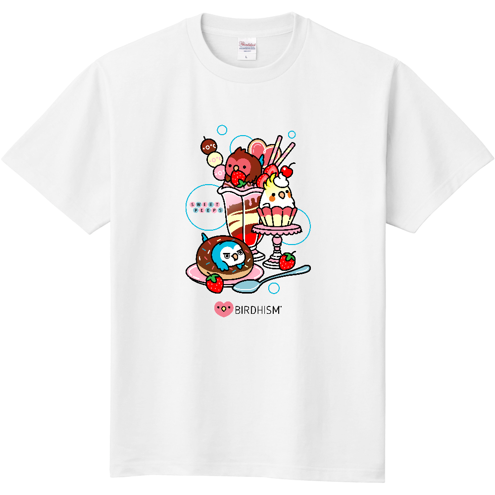 Chubby Bird　インコ スウィーツ　スタンダードTシャツ　ホワイト　受注製作　送料無料　メーカー直送　クーポン利用不可