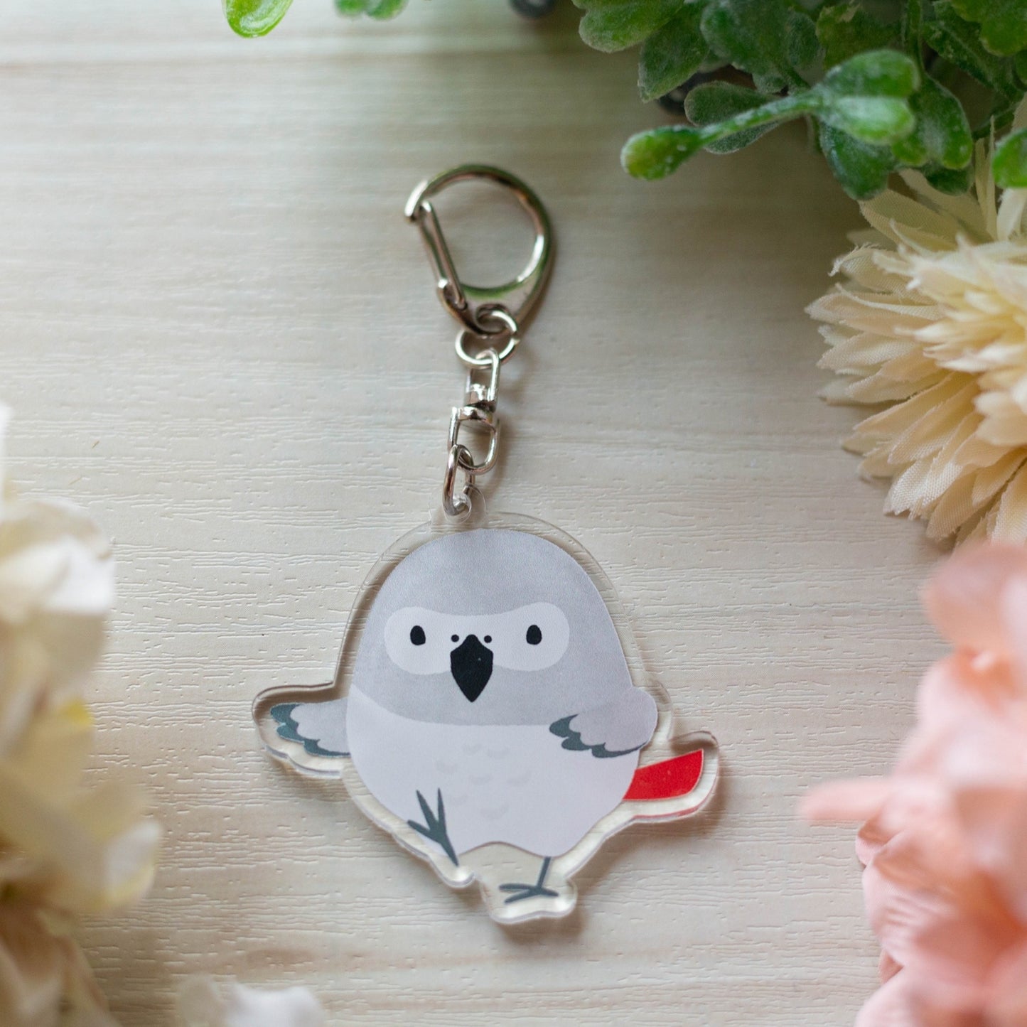 受注製作　アクリルキーホルダー　ヨウムのヨウくん　クーポン利用不可