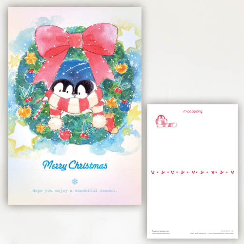 ポストカード　もこぺん　クリスマス　3柄各2枚　6枚セット 　ペンギン